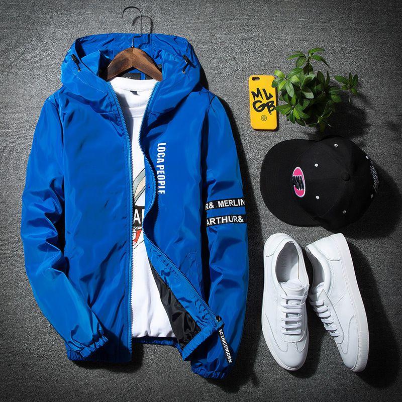 Premium Quality Men's Casual Hooded Coat Slim Fit Jacket Stylish Windbreaker Hoodie