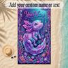 Mermaid Theme Soft Beach Towel Personalized Custom Name Text Towel Portable for Beach Pool Travel