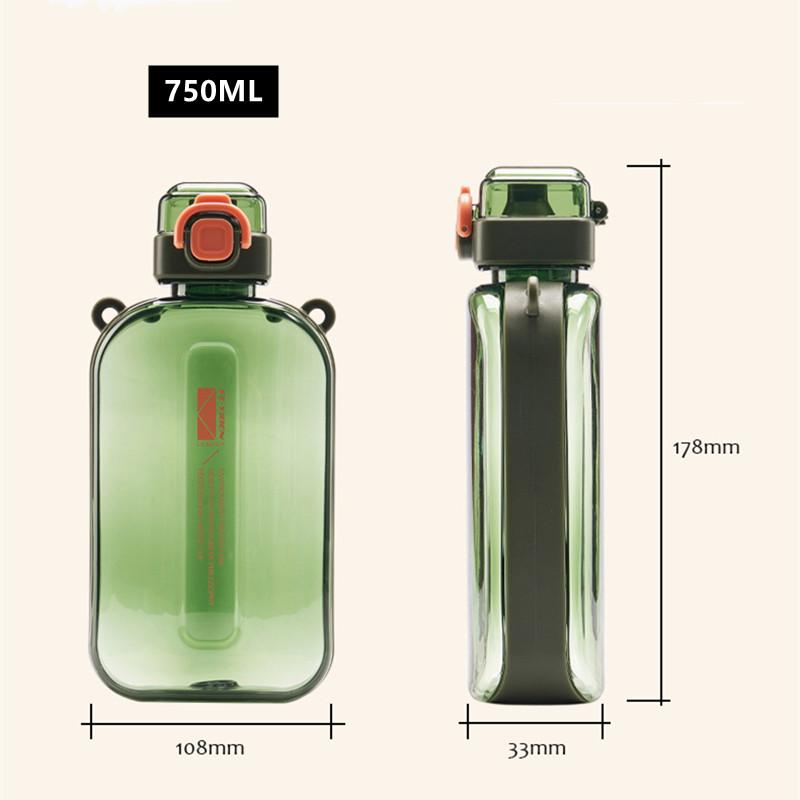 750ml Fashion Plastic Water Bottle With Strap Eco-Friendly Portable Creative Durable Outdoor Sport Drinking Bottle