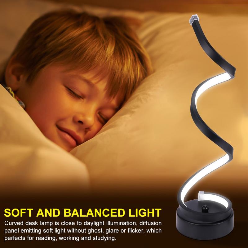 Modern Spiral LED Table Lamp Intelligent Curved Dimming Modern LED Desk Lam