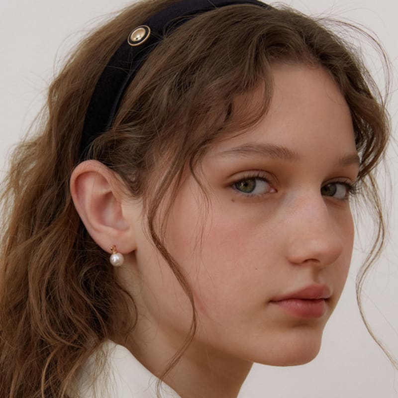 OVLA black button velvet hair band HB008