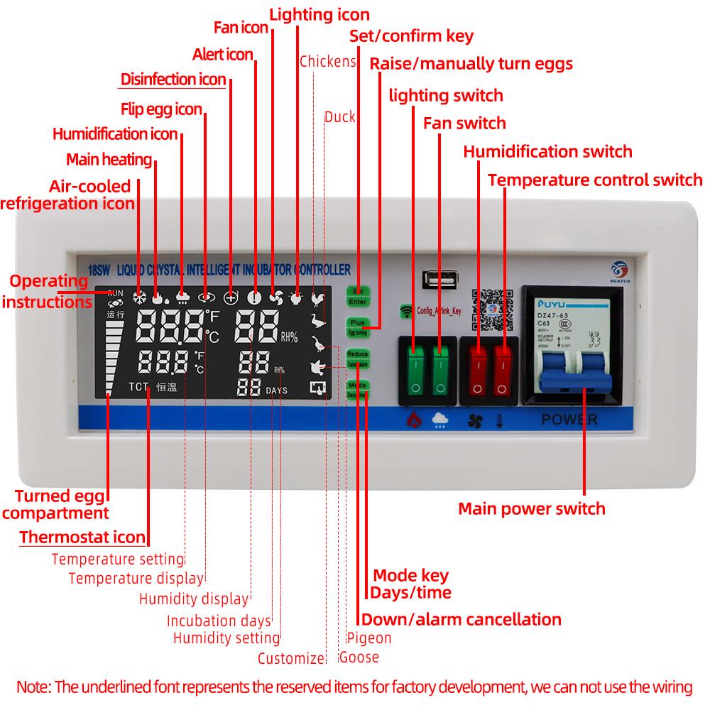XM-18SW Egg Incubator Controller Thermostat Hygrostat Control Temperature and Humidity Controller App System