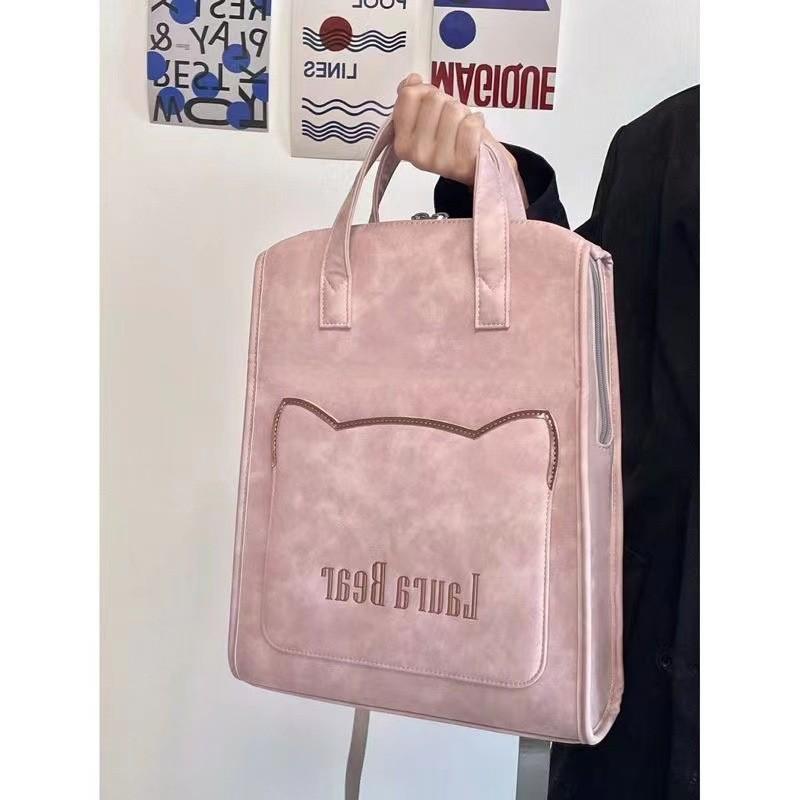 2023 New Fashion College Student Backpack 14-16 Inch Laptop Bag Pu Material Urban Simple Style 27.5cm/10.83in