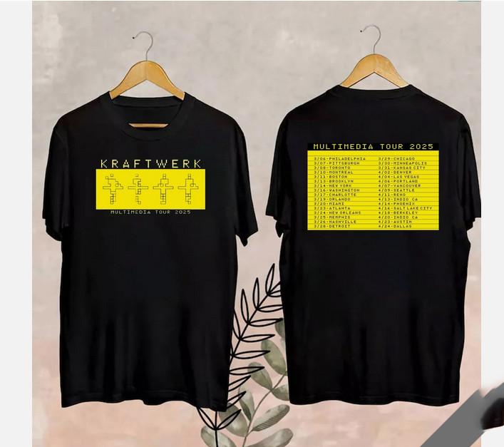 Kraftwerk Multimedia Tour 2025 Double Sided Shirt All Size
