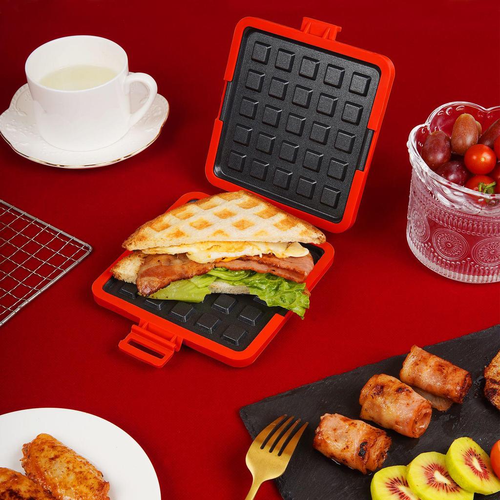 Waffle Sandwich Maker: Microwave-Safe Baking Pan for Breakfast