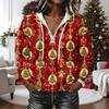 Women's Long Sleeve Christmas Print Pullover Hoodie with