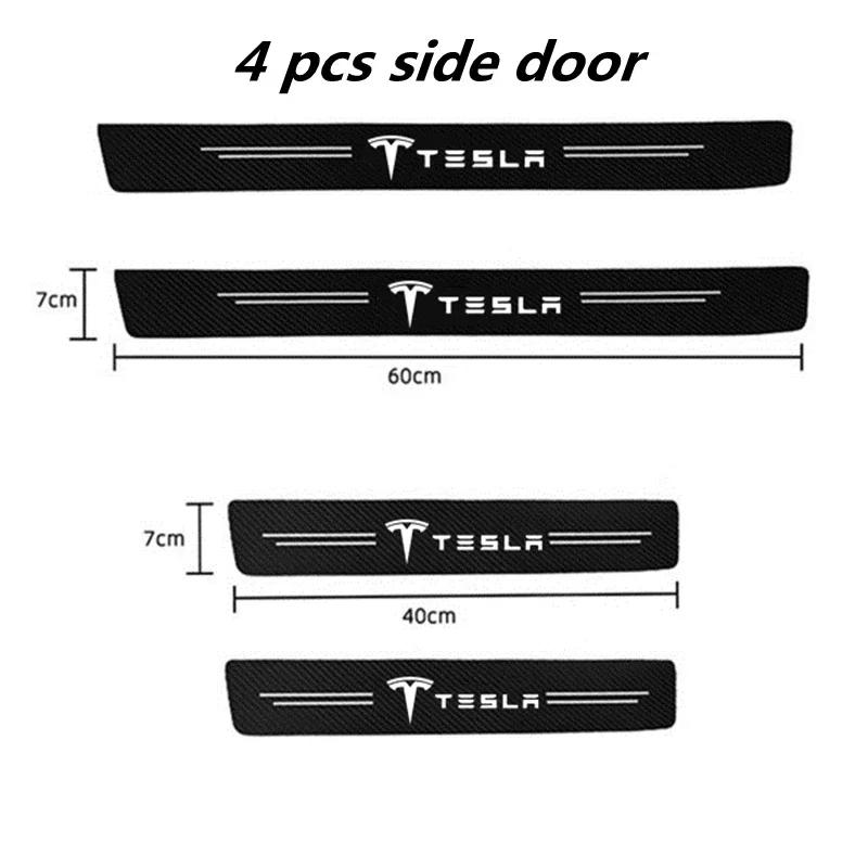 Car Sticker 2025 New Tesla Carbon Fiber Car Door Threshold Sticker Auto Trunk Protective Strip For Tesla Model 3 X S Y accessori