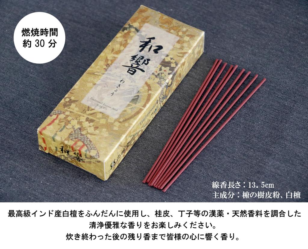 Shorindo Scent Wakyo and 4 Assorted Incense, Comparison, Chabana, Flavors, Approx. 13.5cm