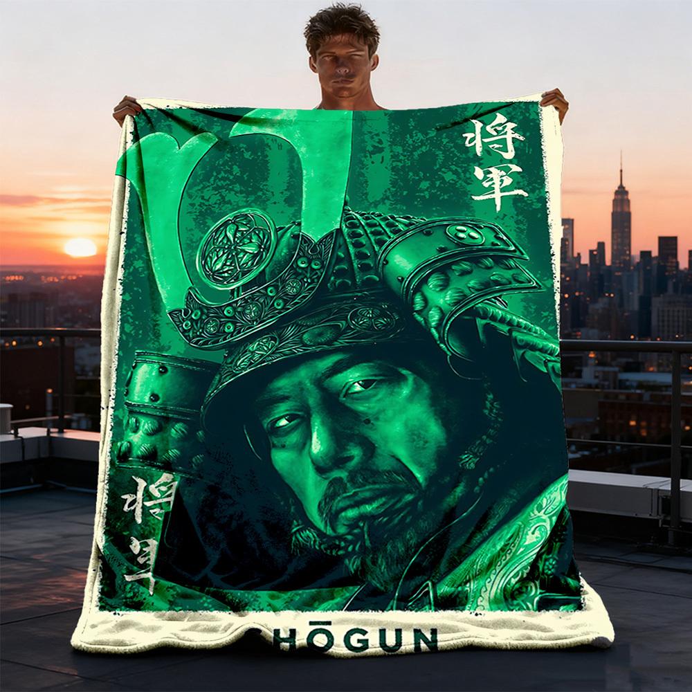 1pc Shogun Outdoor Personalized Flannel Blanket, Soft, Lightweight Personalized Flannel Blanket, Digital Printing,