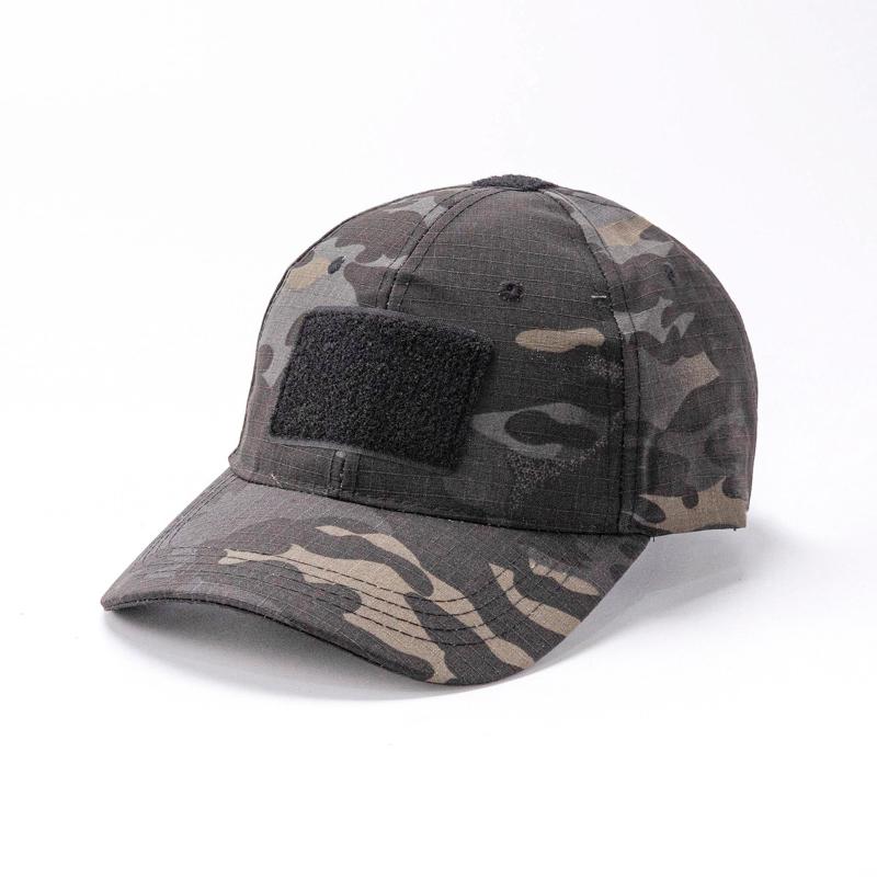 Jarní maskáčová baseballová čepice - Taktická vojenská snapback s Velcro panelem Unisex Prodyšná sluneční čepice Venkovní UV ochrana