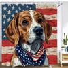 Cartoon Cute American Dog Pattern Shower Curtain Bath Curtain Printing Bathroom Curtains For Home Decoration Curtain