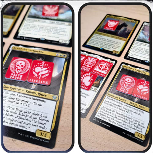 HiGowow Tabletop Card Game Ability Tracking Counters, 74 Token Dispenser, Pocket Life Counter, Turn Tracker, Point Tracker for Trading Card Games, Mag