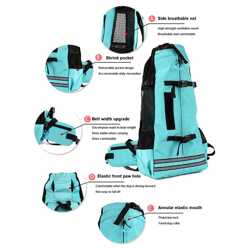 Outdoor-Haustier-Hundetragetasche für kleine mittelgroße Hunde, Corgi-Bulldogge-Rucksack, reflektierende Hunde-Reisetaschen, Haustierprodukte