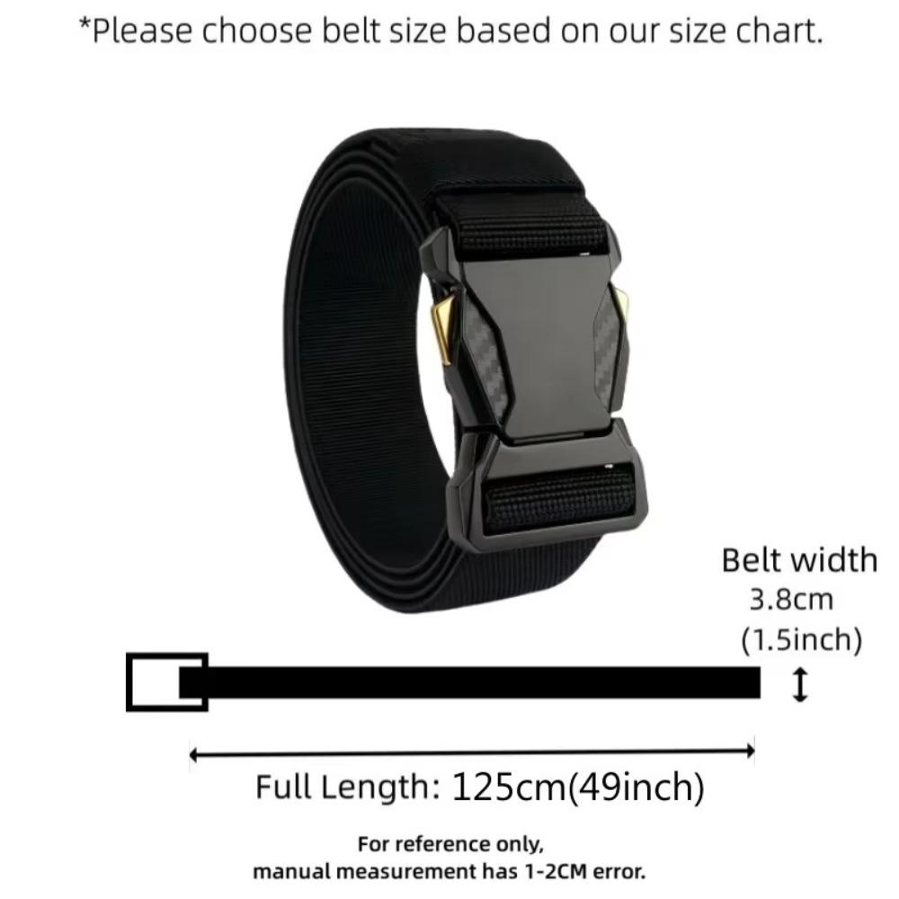 Automatic Buckle Men's Belt Quick Release Weave Waist Band  Outdoor Leisure Sports