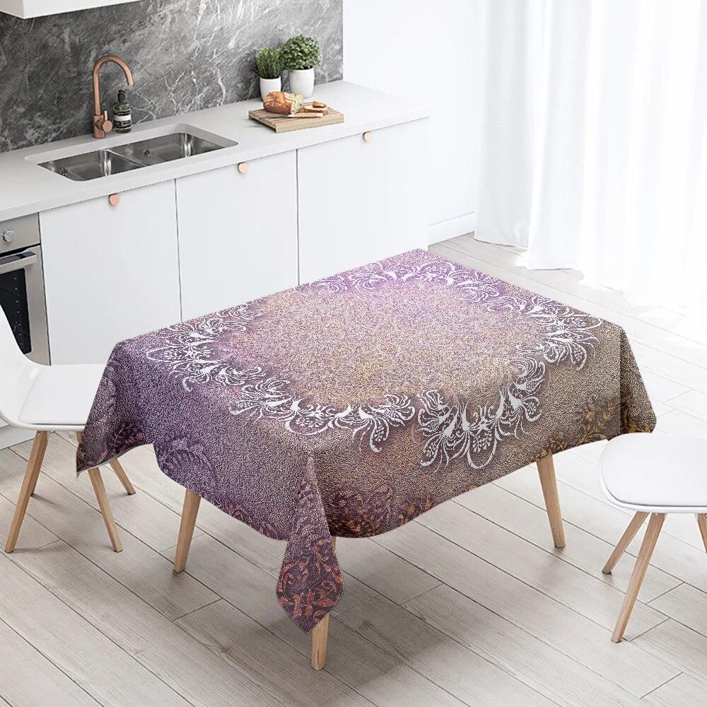 Psychedelische geometrische Mandala-Tischdecke, Hochzeitsdekoration, Restauranttisch, wasserdicht, rechteckig