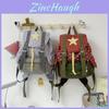 Fünfzackiger Freizeitrucksack für Damen mit großem Fassungsvermögen und Patchwork-Design für Reisen und die Schule