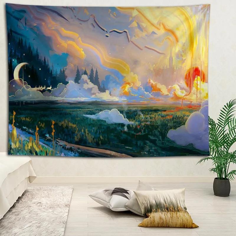 Custom High Quality Artistic Landhanging Tapestry Home Party Decoration Tapestries Photo Background Cloth Table Cloth Wall Tapes