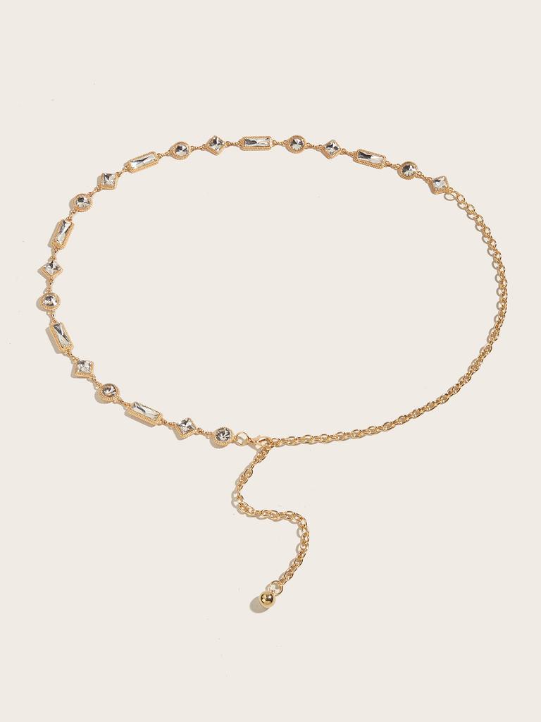 Rhinestone Waist Chain Metal Accessories Belt With Skirt Dress Waist Chain Decoration Thin Belt Tide