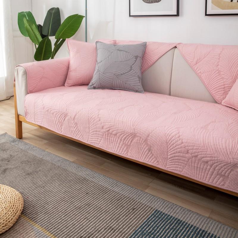 Nordic Simple Solid Color Sofa Cushion Four Seasons Pure Cotton Fabric Non-Slip Cotton Seat Cushion Universal Modern Sofa Cover Towel