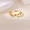 Hot-selling Simple Personalized Gold-plated Stainless Steel Zircon Geometric Opening Ring Female Niche Versatile Ring