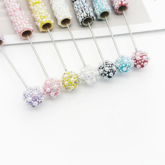Personalized Gift Pen DIY Beadable Pen, Rhinestone Faux Pearl Ballpoint Fancy Glitter Stationery for Crafts Crafting, Student Office Writing