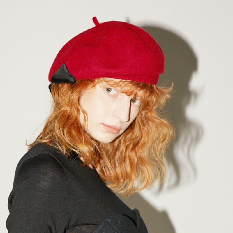 ACONTT Wool Jersey Ribbon Beret - RD