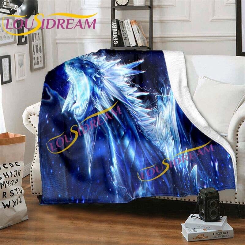 Dračí kreslené přikrývky Dračí přikrývky Anime Dračí flanelové přikrývky Pohovka Přehoz přes postel Měkké teplé přikrývky Dětské přikrývky Domácí dekorace