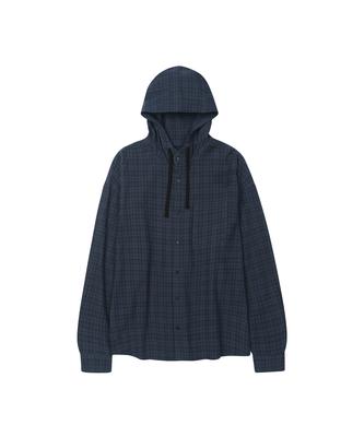 Sekeonmonollogeu Check Hooded Shirt [Navy]_Sesh012Navy