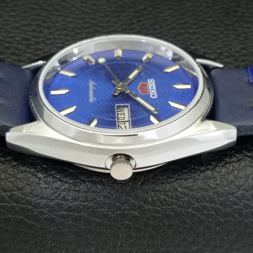 AUTOMATIC 6309A VINTAGE REFURBISHED SEIKO 5 JAPAN MENS BLUE DIAL WATCH a701734-5 R206c-a701734