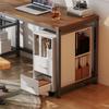 Printer Stand, Rolling Storage Unit, Drawers, Adjustable Shelf, Open Compartment, White