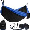 Ultralight 210T Nylon Color-Blocked Outdoor Hammock - Breathable & Double Strap Rope for Camping
