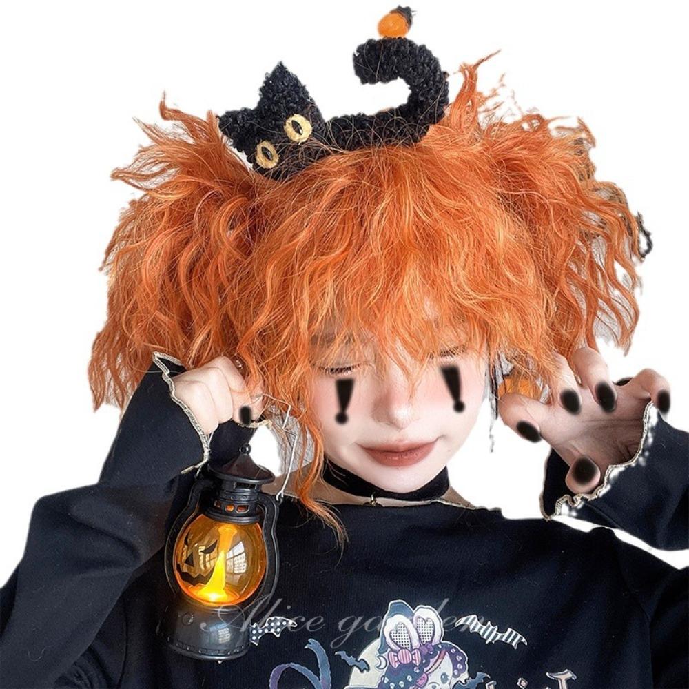 

Natural Orange Natural Curly Hair Heat Resistant Orange Synthetic Wigs Photo Props оранжевый
