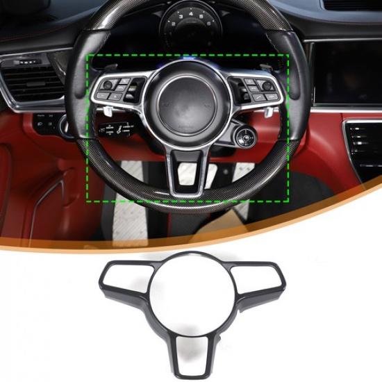 Matte Black Car Steering Wheel Trim For Porsche 718 911 Panamera Macan Cayenne