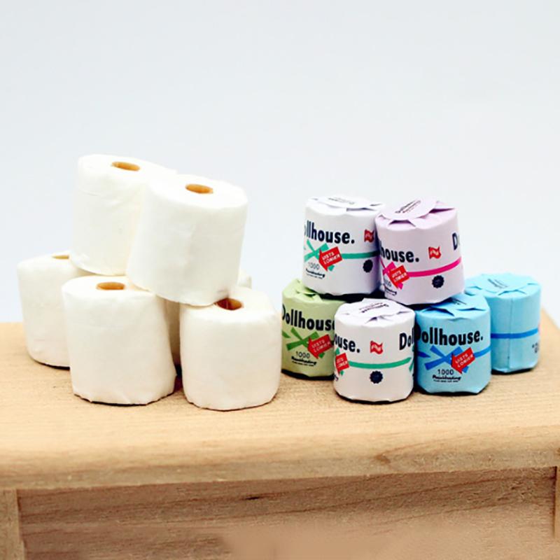 

Dollhouse Tissue Tearable Mini Roll Toilet Paper Scene Doll Home Accessories розовый
