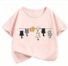 Climbing Cat Pattern Trendy Design Print T Shirts Short Sleeve Kids Children's T-shirt Boys Girls Summer Spring Casual Top Tee