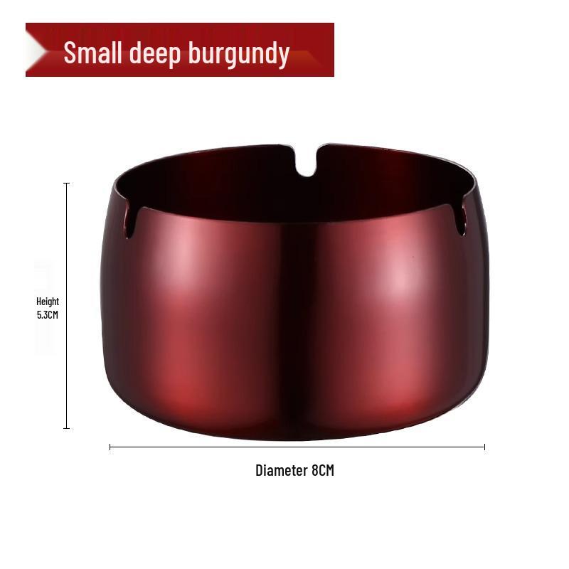 Customized Windproof Stainless Steel Ashtray with Engraved Silk Flower for Bars, Cafes, and Living Rooms