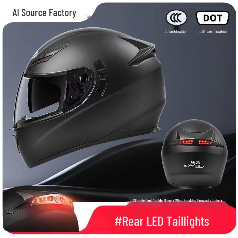 DOT Certified All-Season Full-Face Motorcycle Helmet for Men and Women M