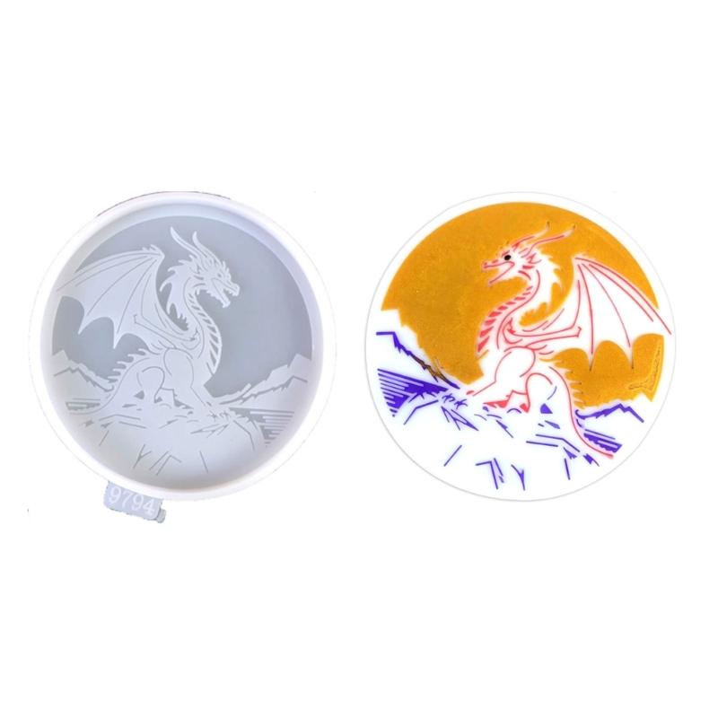 Dragon Cup Mat Silicone Mold Custom Table Decor Resin Coaster Silicone Molds
