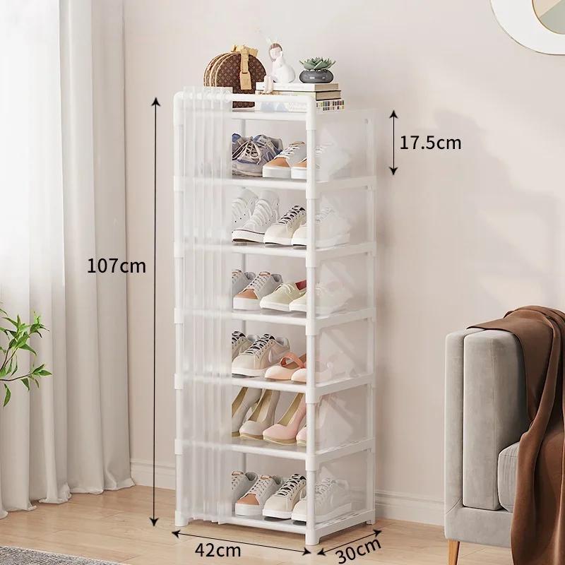 Multi Layer Dustproof Shoe Rack For Indoor Door Entryway Footwear Storage Shelf Household Home Daily Storage Organizer Frame