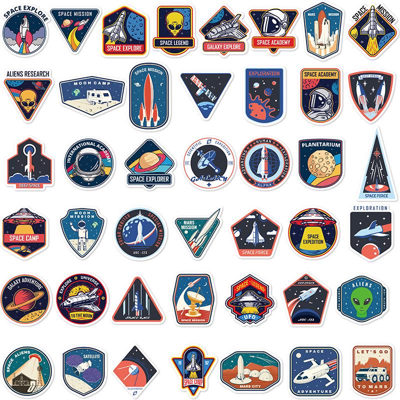 Adorable Astronaut & Planet Stickers for Pencil Cases, Phones, Notebooks, Tablets, and Cups - Waterproof & Cartoon Style