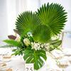 12pcs Artificial Palm Leaves Plastic Tropical Leaves for Hawaiian Luau Easter Wedding Realistic Faux Palm Greenery Home Decor