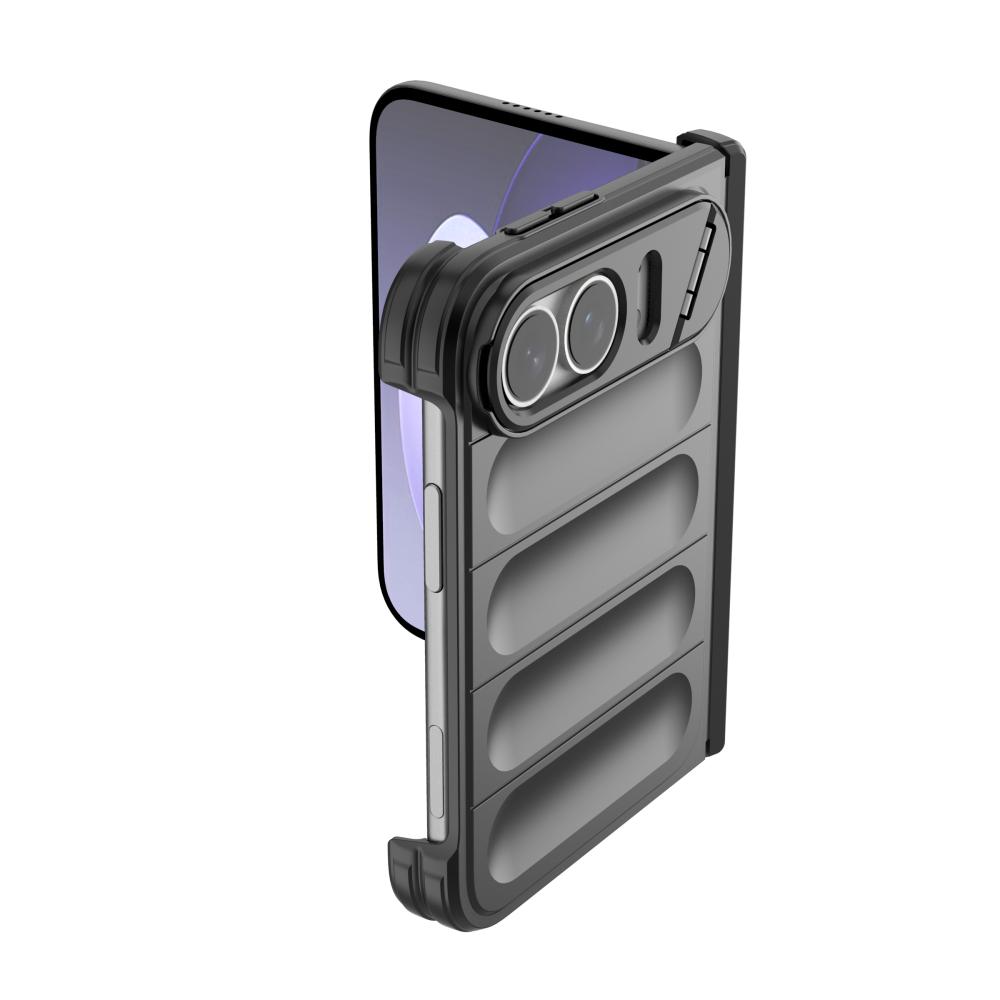 Fold Lens Stand Holder Silicone Soft Phone Case For iPhone Duo Solid Color Shockproof Bumper Armor Back Cover For iPhone Duo