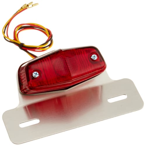 Kijima Lucas S Type Tail Lamp with Aluminum Plate G18 12V20/20W 81mm General Purpose Red 218-1022