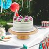 Wood Cake Plate with Clear Dome Lid Non-slip Pastry Stand Wooden Pedestal Stand for Cheese Chips Fruit Platter