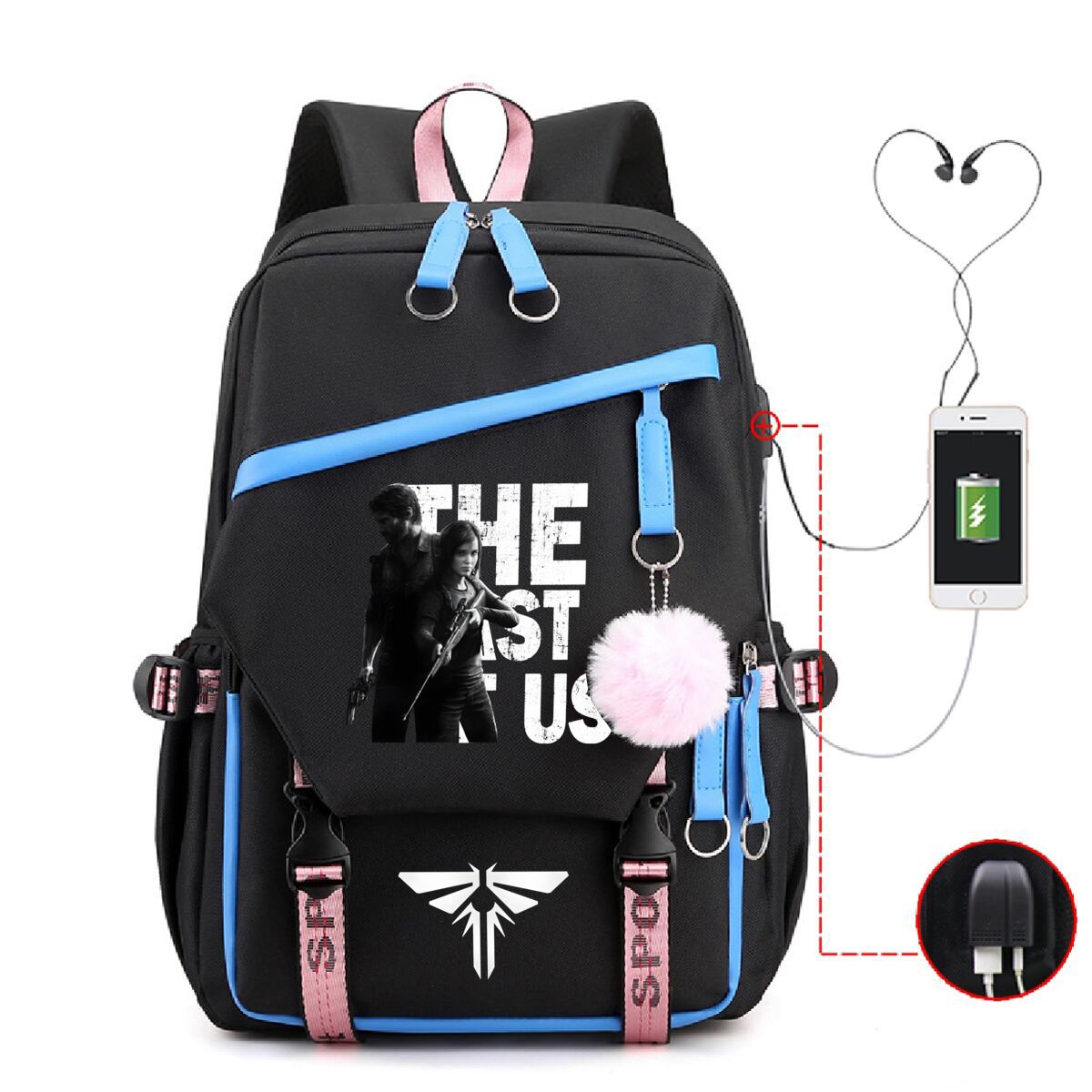 

The Last of Us Contrasting Colors Backpack Versatile Leisure Travel USB Multifunctional Student School Bag No specification