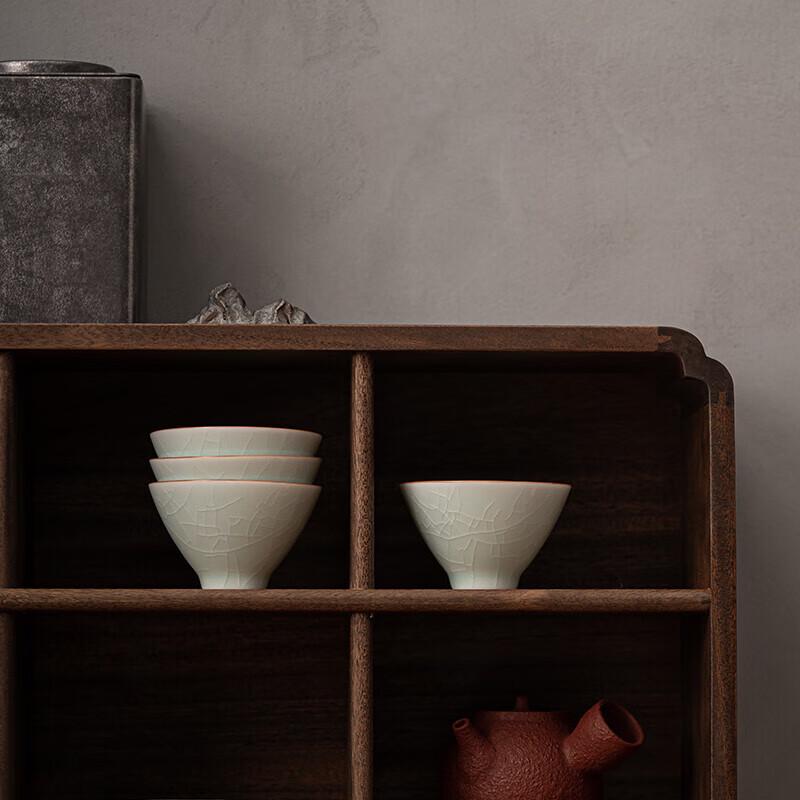 Su's Ru Kiln Eggshell Blue Crackled Tea Cup Set (8-piece)