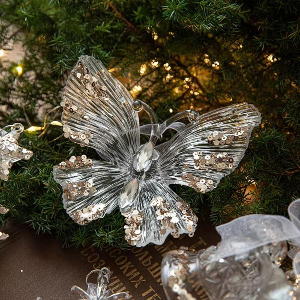 3Pcs DIY Christmas Ornament Set Acrylic Christmas Hanging Ornaments Snowflake Ornaments