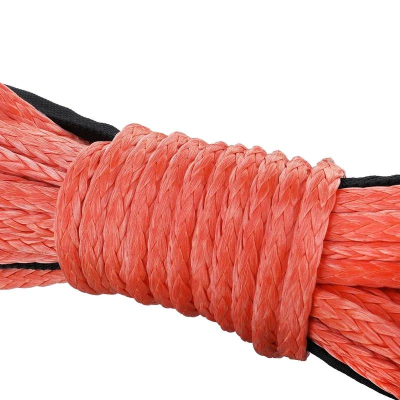 5800lbs 12 Strand String 5mmx15m Truck Boat Emergency Replacement Car Outdoor Accessories Synthetic Winch Rope Cable ATV UTV