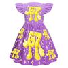 82833 Kids Girls Steal a Brainrot 67 Six Seven Print Ruffle Sleeveless Princess Dress