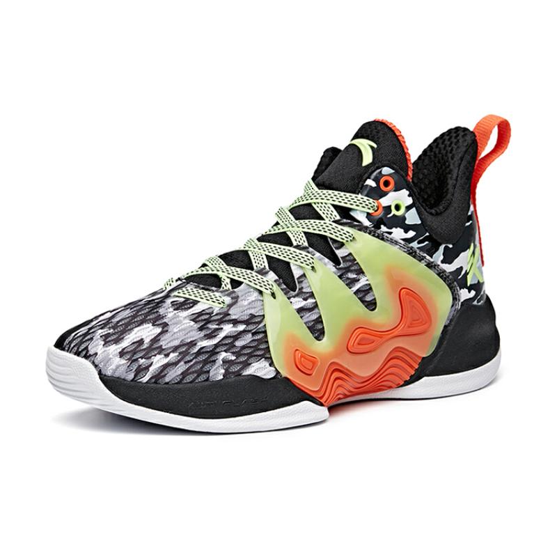 Anta Mountain 1 Anti-Slip Wear-Resistant Low-Top Basketball Shoes Men's Black White Orange Sneakers 112121601-2